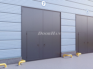 Промышленные распашные ворота Doorhan с сэндвич-панелью 3300x2300